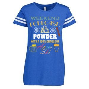 Weekend Forecast Is Powder And Apres Skiing Ski Skitouring Cool Gift Enza Ladies Jersey Football T-Shirt