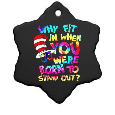 Why Fit In When You Were Born To Stand Out Autism Awareness Ceramic Star Ornament