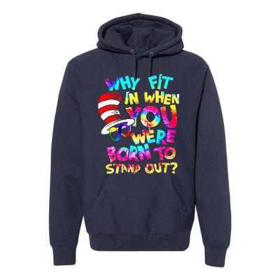 Why Fit In When You Were Born To Stand Out Autism Awareness Premium Hoodie