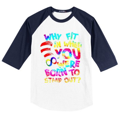 Why Fit In When You Were Born To Stand Out Autism Awareness Baseball Sleeve Shirt