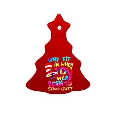 Why Fit In When You Were Born To Stand Out Autism Awareness Ceramic Tree Ornament