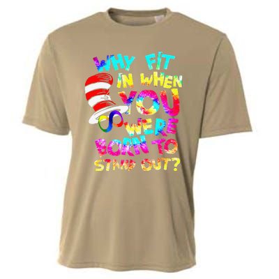 Why Fit In When You Were Born To Stand Out Autism Awareness Cooling Performance Crew T-Shirt