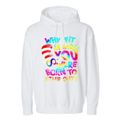 Why Fit In When You Were Born To Stand Out Autism Awareness Garment-Dyed Fleece Hoodie