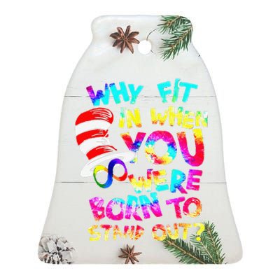 Why Fit In When You Were Born To Stand Out Autism Awareness Ceramic Bell Ornament