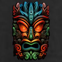 Welcome Fun In The Sun With Our Tropical Tiki Mask Cute Gift 7 Panel Mesh Trucker Snapback Hat