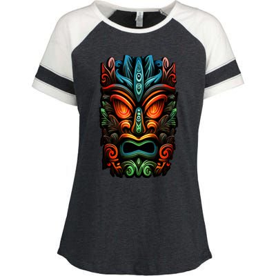 Welcome Fun In The Sun With Our Tropical Tiki Mask Cute Gift Enza Ladies Jersey Colorblock Tee