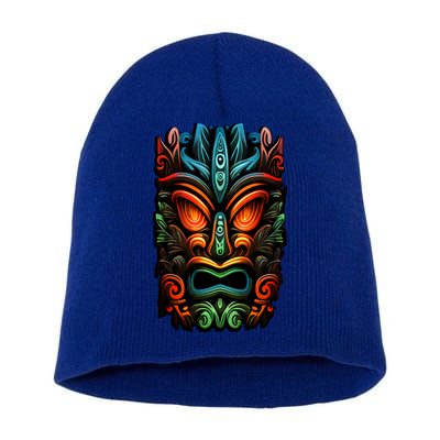 Welcome Fun In The Sun With Our Tropical Tiki Mask Cute Gift Short Acrylic Beanie