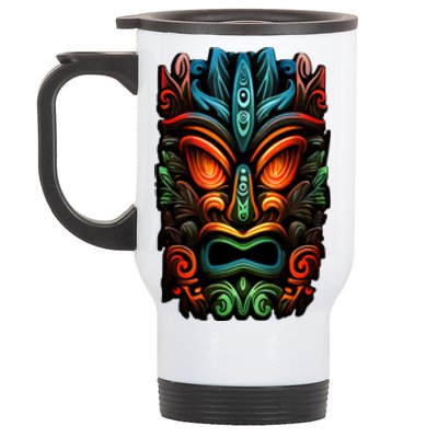 Welcome Fun In The Sun With Our Tropical Tiki Mask Cute Gift Stainless Steel Travel Mug