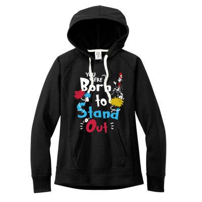 Why Fit In Autism Awareness Doctor Teacher Hat Cat Book Women's Fleece Hoodie