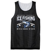 Weekend Forecast Ice Fishing and Chance Of Beer Funny Saying Mesh Reversible Basketball Jersey Tank