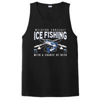 Weekend Forecast Ice Fishing and Chance Of Beer Funny Saying PosiCharge Competitor Tank