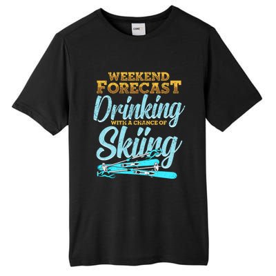 Weekend Forecast Ing With A Chance Of Skiing Gift Tall Fusion ChromaSoft Performance T-Shirt