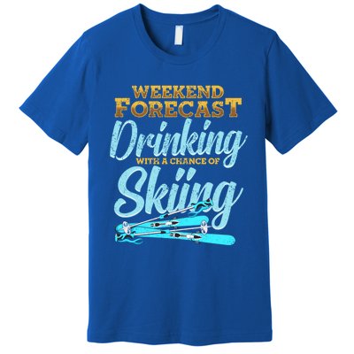 Weekend Forecast Ing With A Chance Of Skiing Gift Premium T-Shirt