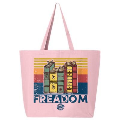 Womens Freadom I Read Banned Books Vintage Funny Bookworm Reader 25L Jumbo Tote