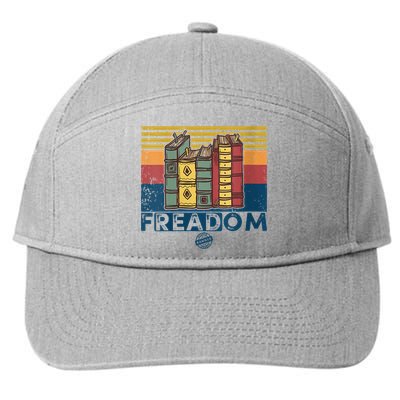 Womens Freadom I Read Banned Books Vintage Funny Bookworm Reader 7-Panel Snapback Hat