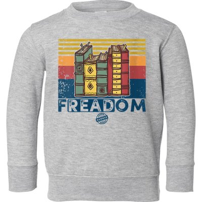 Womens Freadom I Read Banned Books Vintage Funny Bookworm Reader Toddler Sweatshirt