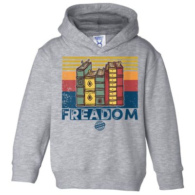 Womens Freadom I Read Banned Books Vintage Funny Bookworm Reader Toddler Hoodie