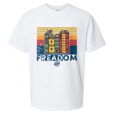 Womens Freadom I Read Banned Books Vintage Funny Bookworm Reader Sueded Cloud Jersey T-Shirt