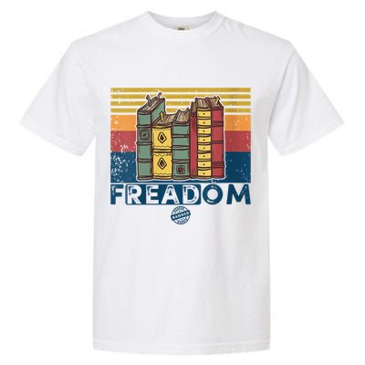 Womens Freadom I Read Banned Books Vintage Funny Bookworm Reader Garment-Dyed Heavyweight T-Shirt