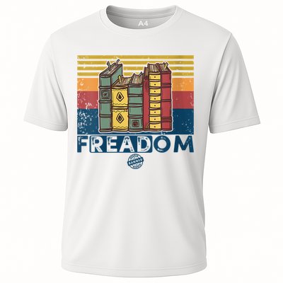 Womens Freadom I Read Banned Books Vintage Funny Bookworm Reader Performance Shirt