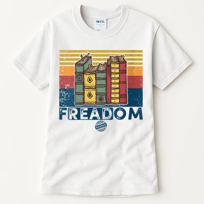 Womens Freadom I Read Banned Books Vintage Funny Bookworm Reader Tall T-Shirt