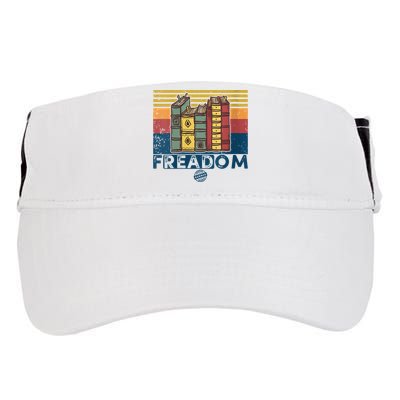 Womens Freadom I Read Banned Books Vintage Funny Bookworm Reader Adult Drive Performance Visor