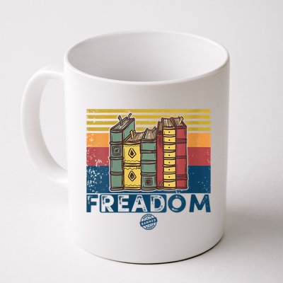 Womens Freadom I Read Banned Books Vintage Funny Bookworm Reader Mug