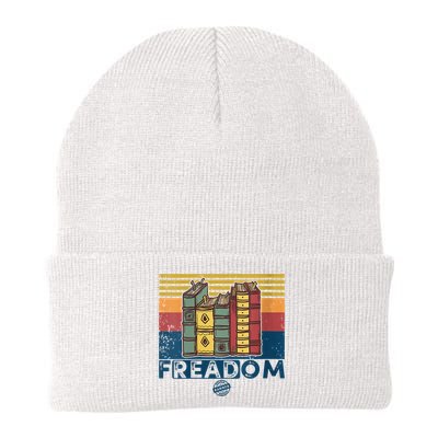 Womens Freadom I Read Banned Books Vintage Funny Bookworm Reader Beanie