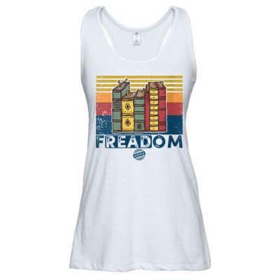 Womens Freadom I Read Banned Books Vintage Funny Bookworm Reader Ladies Essential Flowy Tank