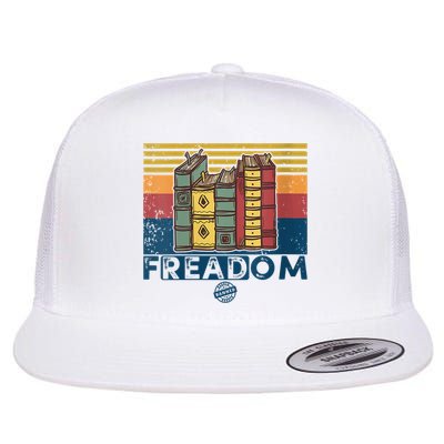 Womens Freadom I Read Banned Books Vintage Funny Bookworm Reader Flatbill Hat