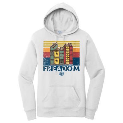 Womens Freadom I Read Banned Books Vintage Funny Bookworm Reader Women's Pullover Hoodie