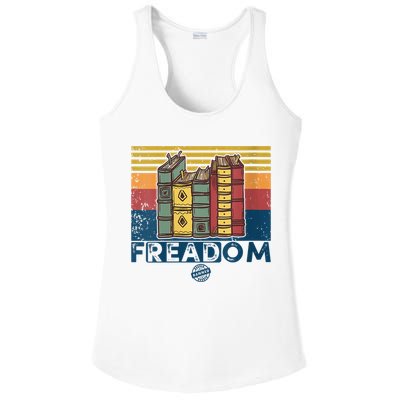 Womens Freadom I Read Banned Books Vintage Funny Bookworm Reader Ladies PosiCharge Competitor Racerback Tank