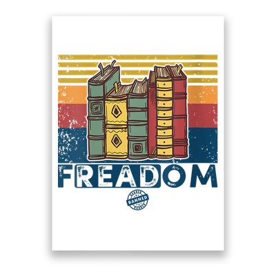 Womens Freadom I Read Banned Books Vintage Funny Bookworm Reader Poster