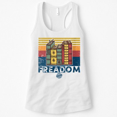 Womens Freadom I Read Banned Books Vintage Funny Bookworm Reader Womens Tank Top