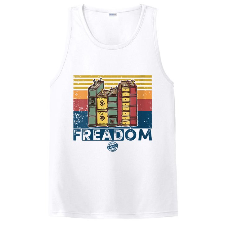 Womens Freadom I Read Banned Books Vintage Funny Bookworm Reader PosiCharge Competitor Tank