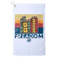 Womens Freadom I Read Banned Books Vintage Funny Bookworm Reader Golf Towel