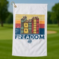 Womens Freadom I Read Banned Books Vintage Funny Bookworm Reader Golf Towel