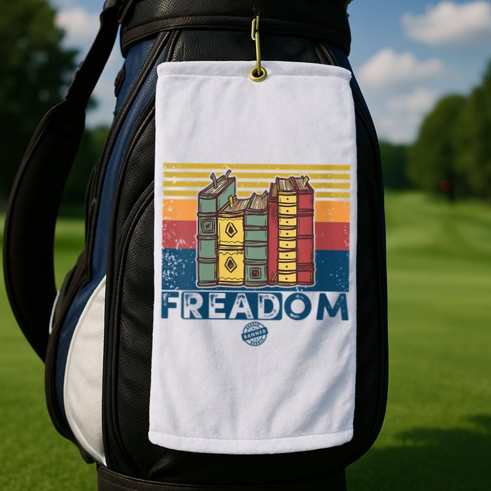 Womens Freadom I Read Banned Books Vintage Funny Bookworm Reader Golf Towel