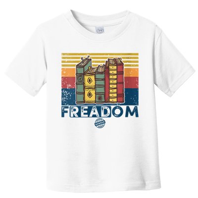 Womens Freadom I Read Banned Books Vintage Funny Bookworm Reader Toddler T-Shirt