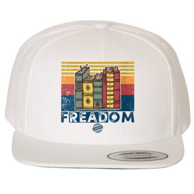 Womens Freadom I Read Banned Books Vintage Funny Bookworm Reader Wool Snapback Cap