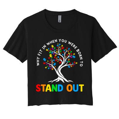 Why Fit In Autism Awareness Crop Top