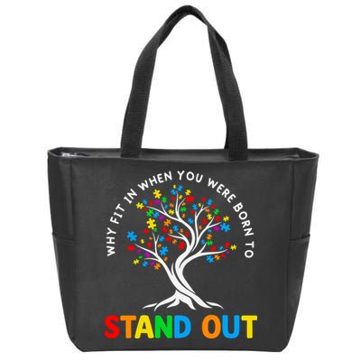 Why Fit In Autism Awareness Zip Tote Bag