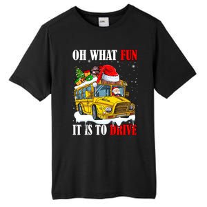 What Funny It Is To Drive Christmas Santa Driving School Bus Gift Tall Fusion ChromaSoft Performance T-Shirt