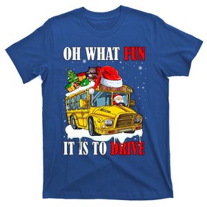 What Funny It Is To Drive Christmas Santa Driving School Bus Gift T-Shirt