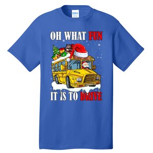 What Funny It Is To Drive Christmas Santa Driving School Bus Gift Tall T-Shirt