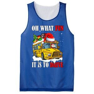 What Funny It Is To Drive Christmas Santa Driving School Bus Gift Mesh Reversible Basketball Jersey Tank