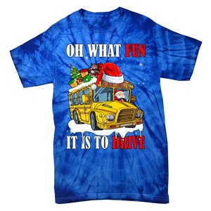 What Funny It Is To Drive Christmas Santa Driving School Bus Gift Tie-Dye T-Shirt