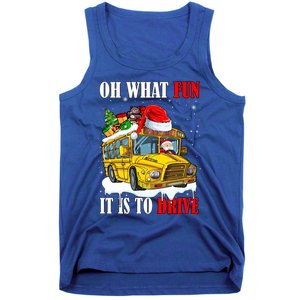 What Funny It Is To Drive Christmas Santa Driving School Bus Gift Tank Top