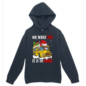 What Funny It Is To Drive Christmas Santa Driving School Bus Gift Urban Pullover Hoodie