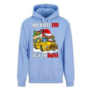 What Funny It Is To Drive Christmas Santa Driving School Bus Gift Unisex Surf Hoodie